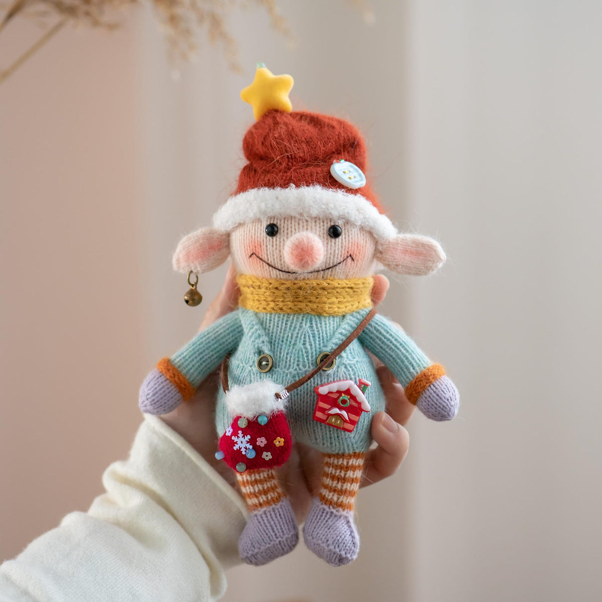 Handcrafted Holiday Pig Figurine Desktop Embellishment Unique Present For Winter Craft Fans Curator Worthy Mementos Christmas Festive Goods