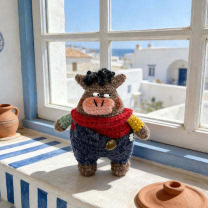 Hand Knit Pig Figurines Interior Home Accents Backpack Charms Presents For Crochet Lovers Collectible Keepsakes Christmas Holiday Trinkets