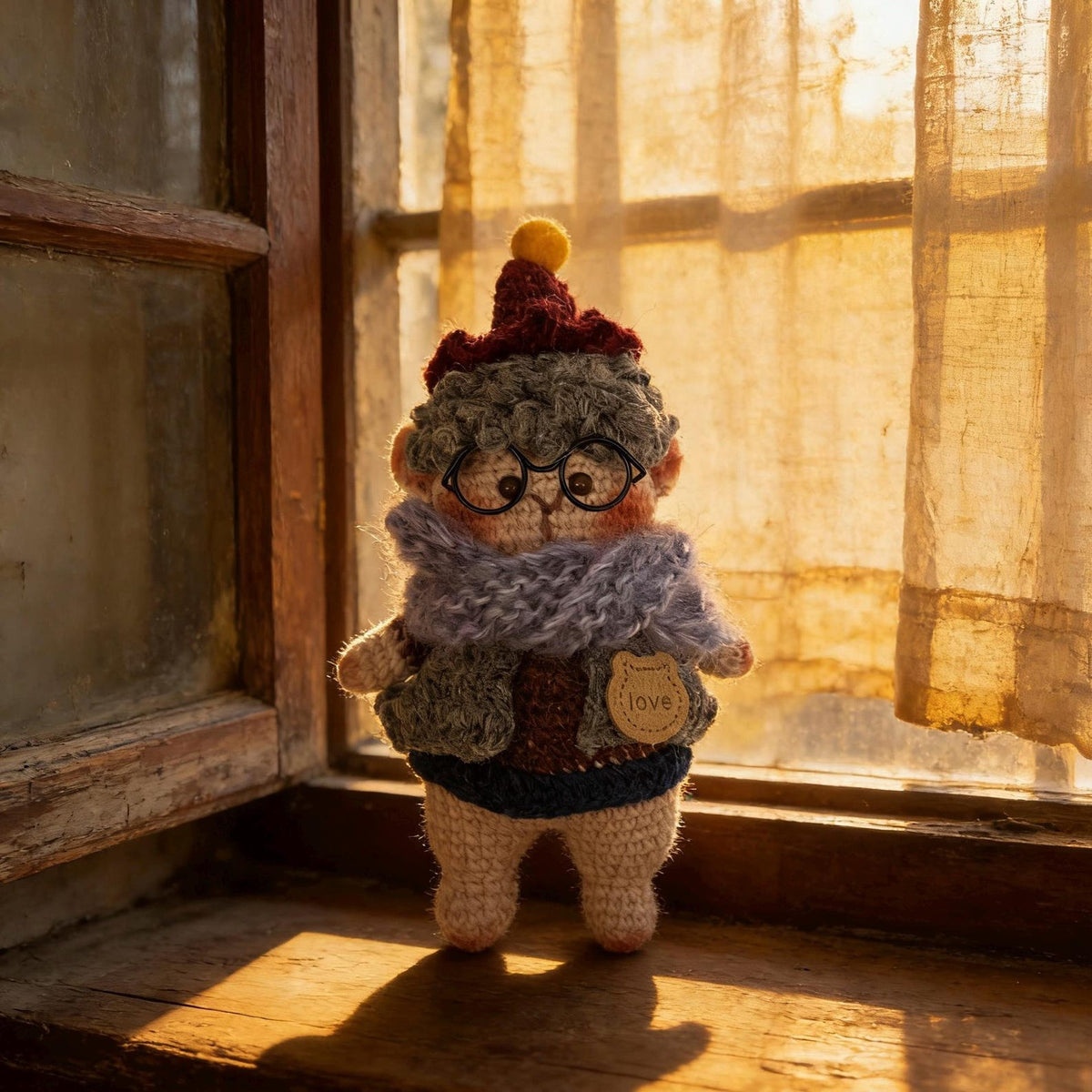 Hand Knit Boy Figurine Indoor Table Ornament Xmas Surprise Collector Keepsake Kids Birthday Gift Small Guest Thank You Gifts