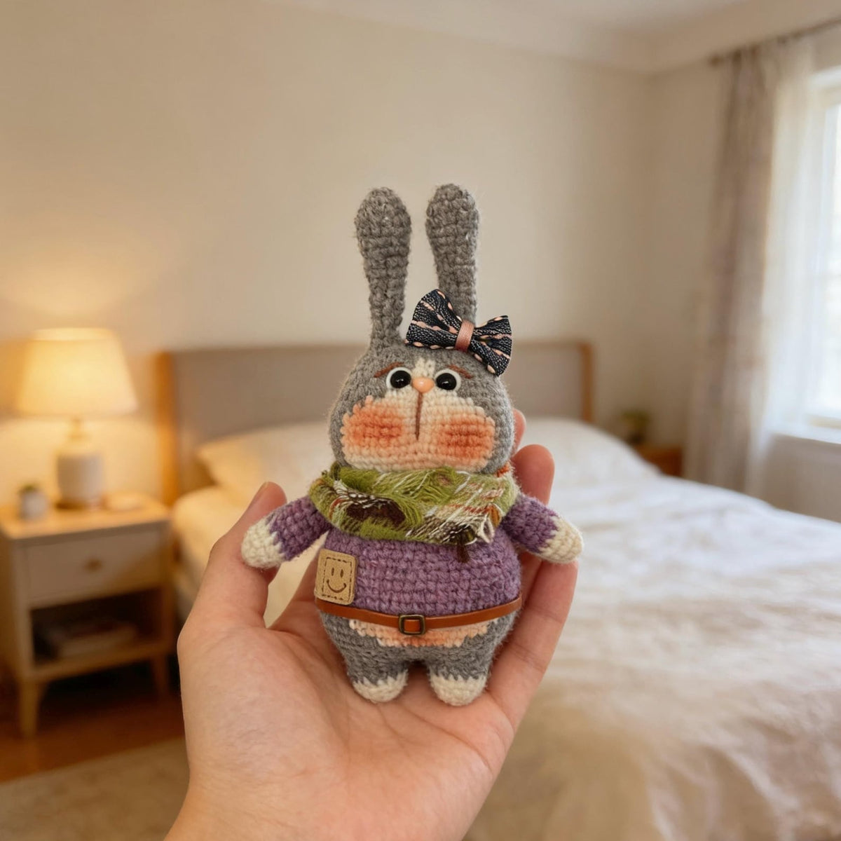 Hand-knitted rabbit dolls, children's birthday gifts, party-themed decorations, collectible dolls, Father's Day.