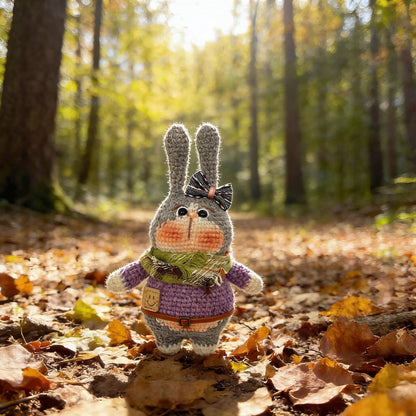 Hand-knitted rabbit dolls, children's birthday gifts, party-themed decorations, collectible dolls, Father's Day.