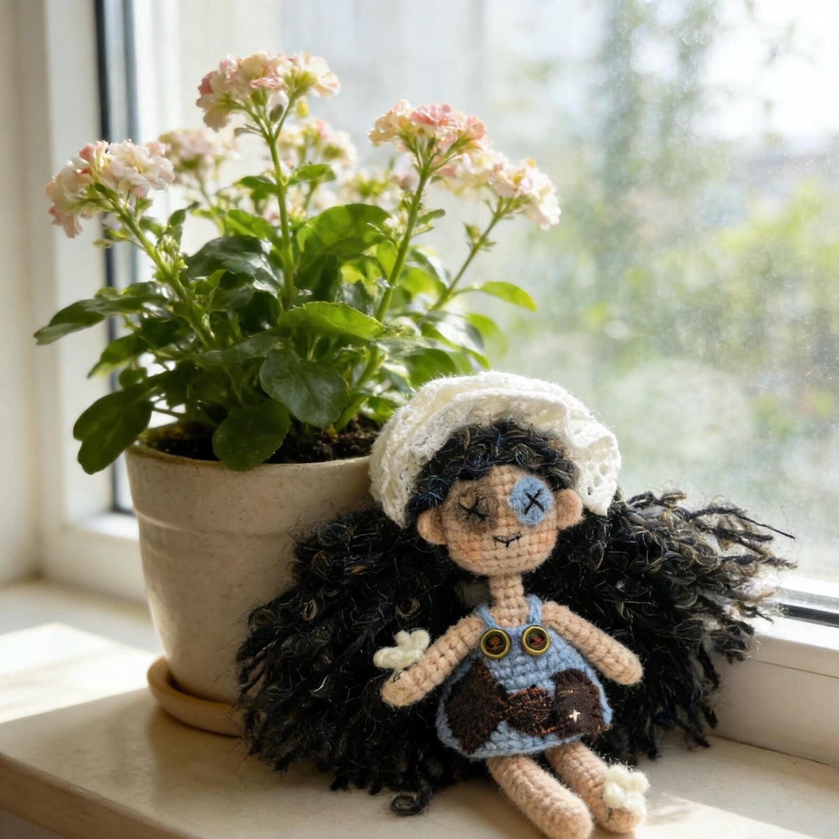Artisan knit maiden figurines, imaginative ornamental pieces, purse‑hung trinkets, hobbyist‑oriented mementos, Yuletide wearable adornment