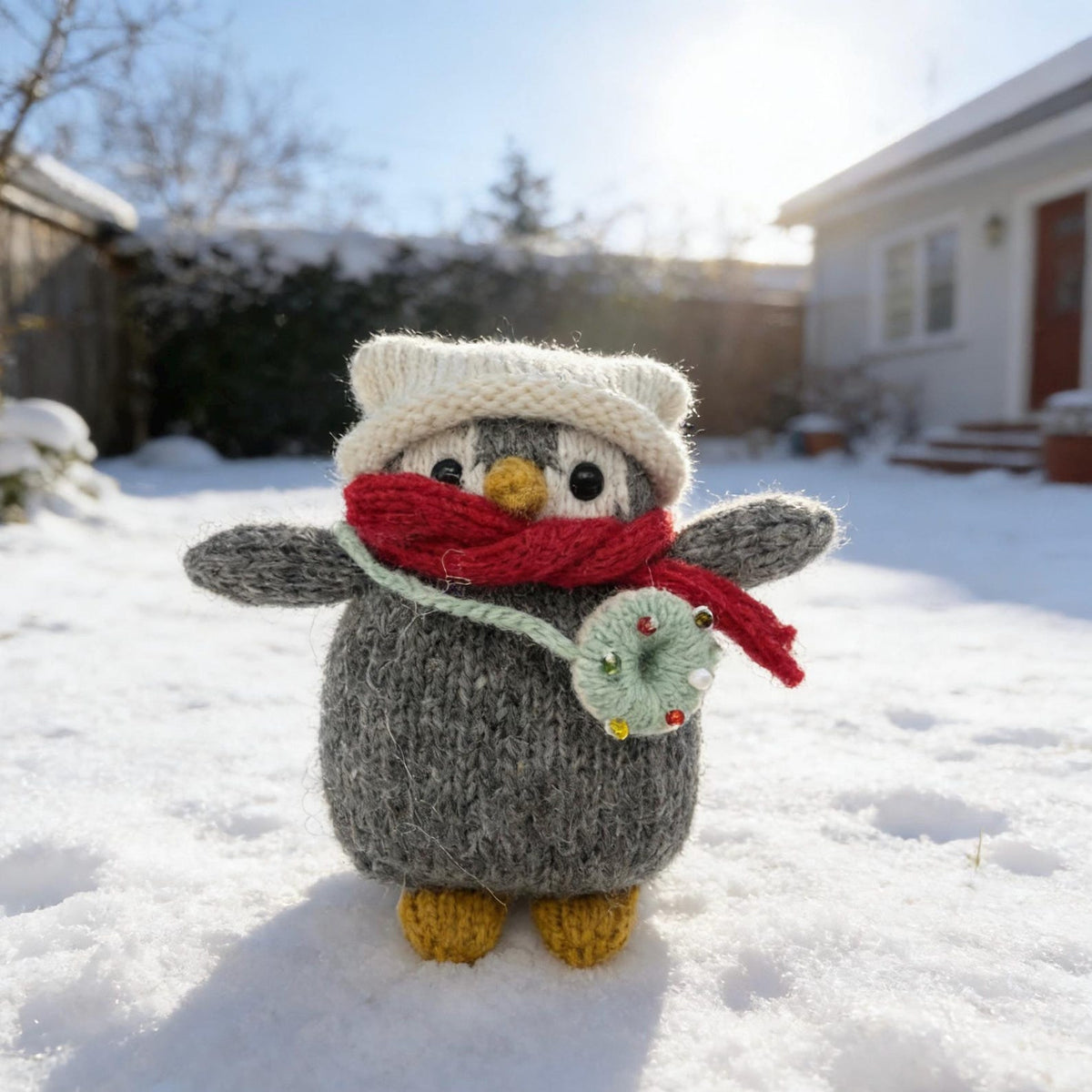 Artisan penguin figurines, imaginative souvenir pieces, purse dangling adornments, juvenile celebratory memento, Yuletide seasonal ornament