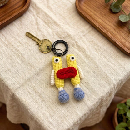Artisan woven uppercase H charm, purse ornamental trims, paired personalized monogram dangling memento, Yuletide celebratory treasure