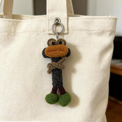 Artisan Knit Fiber Initial T Trinket, Key Fob, Purse Embellishment, Textured Craft, Birthday Token, Monogram Pair Charm, Yuletide Decor