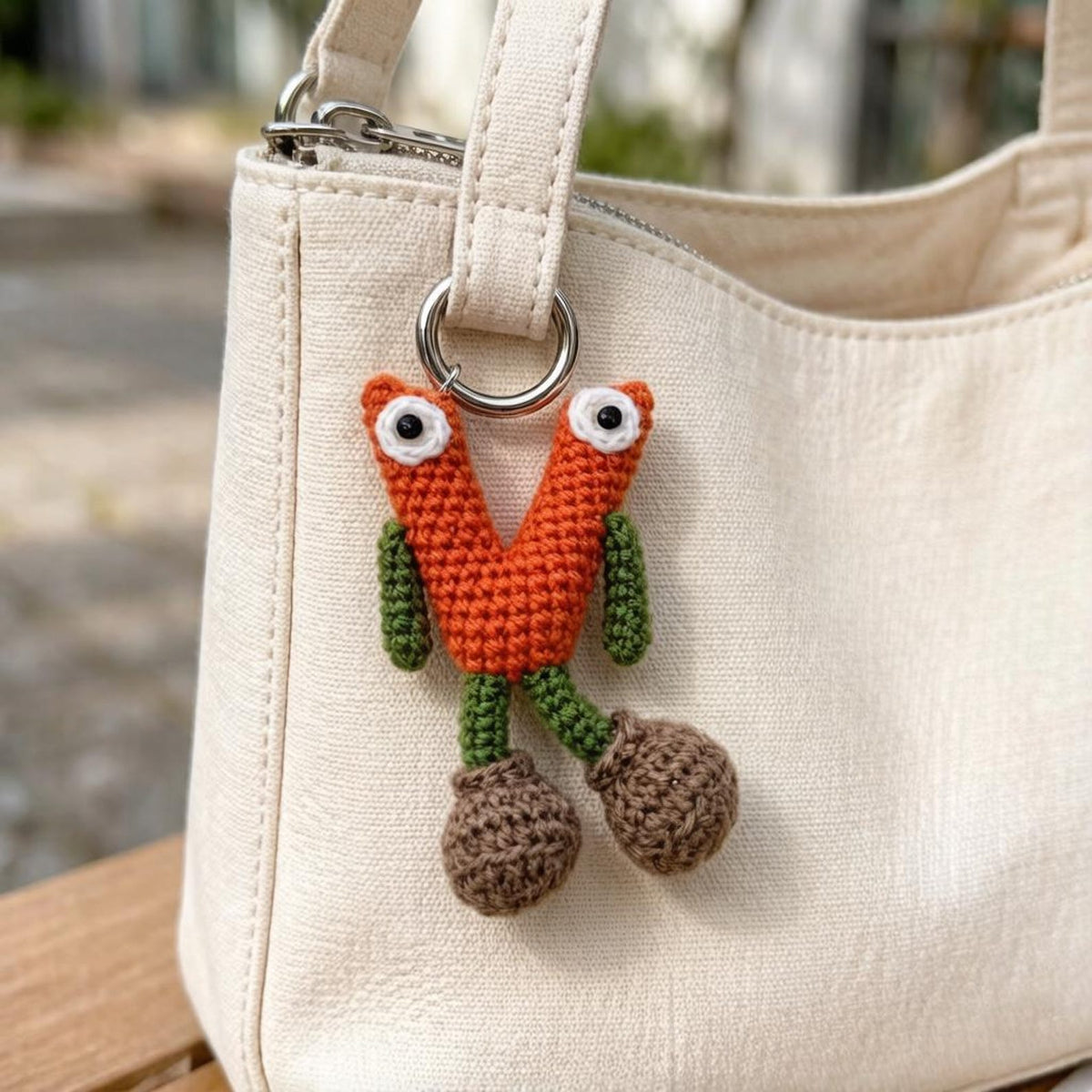 Artisan woven capital V charm, gathering ornamental trinket, sack dangling piece, personalized initial ornament, Yuletide tote adornment