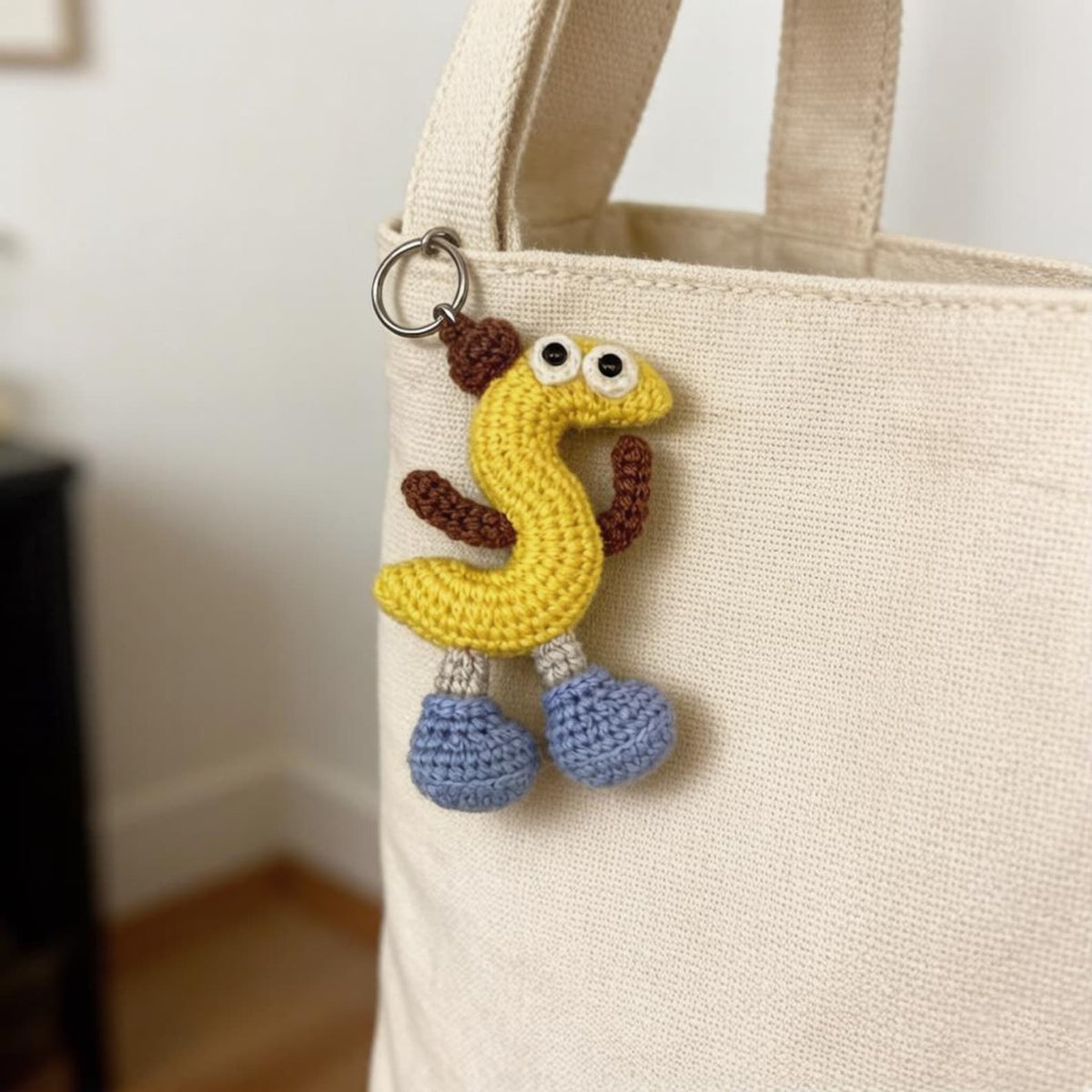 Artisan woven capital S charm, imaginative sack adornment, juvenile memento, couple monogram dangling trinket, Yuletide tote embellishment