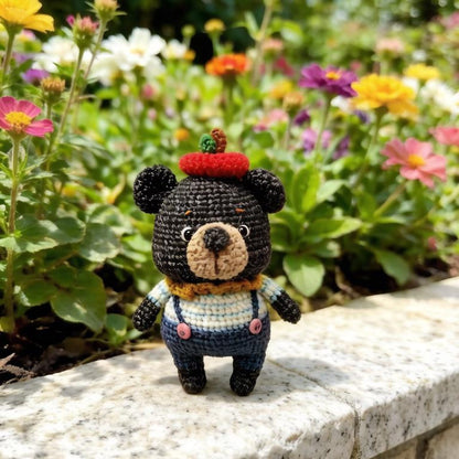 Artisan woven black bear sculpted pieces, tabletop souvenir trinkets, hobbyist display adornments, Yuletide household accents