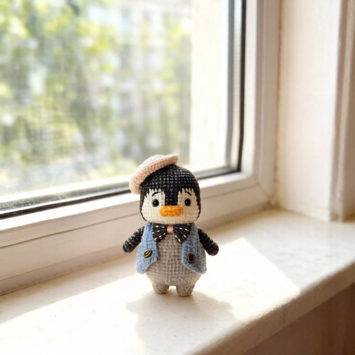 Artisan woven penguin sculpted pieces, imaginative desk souvenir trinkets, indoor ornamental accents, Yuletide table embellishments
