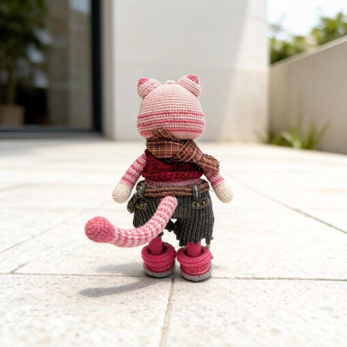 Artisan woven feline sculpted pieces, punk themed hobbyist statuettes, household ornamental accents, juvenile mementos, Yuletide room trims