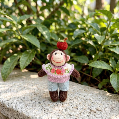 Artisan knit primate sculpted pieces imaginative juvenile tokens motif gathering adornments premium hobbyist souvenirs Yuletide home accents