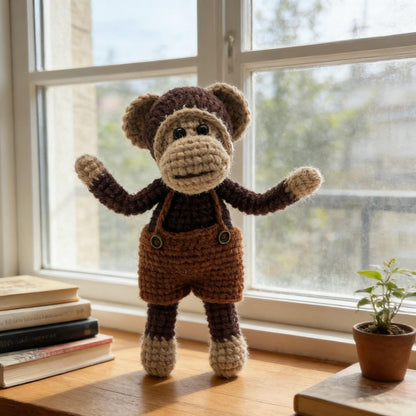 Artisan wool knit handicrafts, primate styled interior accents for bedroom & lounge, juvenile milestone memento, Yuletide household decor