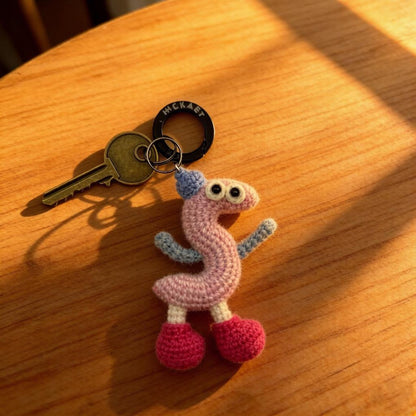 Artisan Knit Fiber Initial S Trinket, Key Fob, Purse Embellishment, Textured Craft, Birthday Token, Monogram Pair Charm, Yuletide Decor