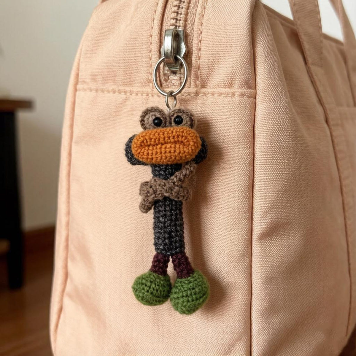 Artisan Knit Fiber Initial T Trinket, Key Fob, Purse Embellishment, Textured Craft, Birthday Token, Monogram Pair Charm, Yuletide Decor