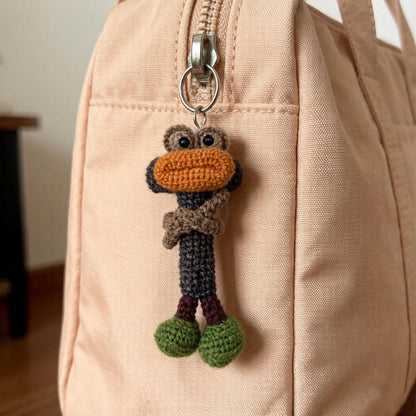 Artisan Knit Fiber Initial T Trinket, Key Fob, Purse Embellishment, Textured Craft, Birthday Token, Monogram Pair Charm, Yuletide Decor