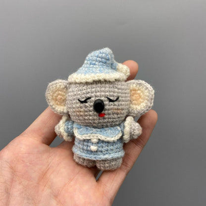 Hand Crochet Koala Sculpture Wool Thread Purse Trinket Juvenile Plaything Ornament Charms Gathering Favors Christmas Holiday Goods