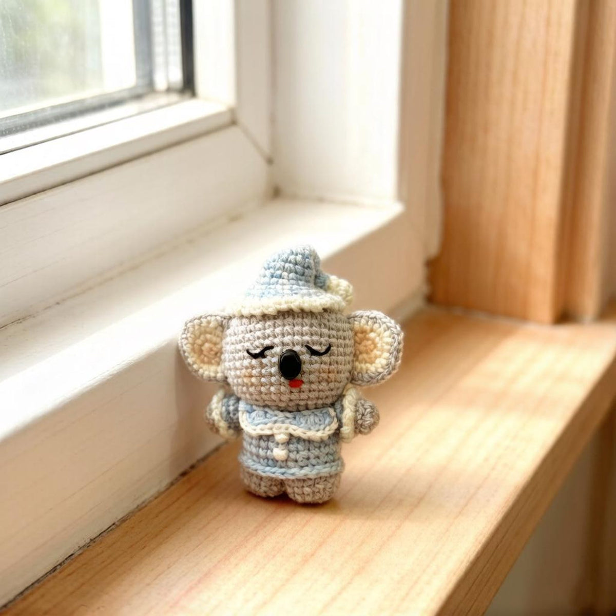 Hand Crochet Koala Sculpture Wool Thread Purse Trinket Juvenile Plaything Ornament Charms Gathering Favors Christmas Holiday Goods