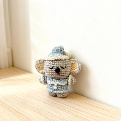 Hand Crochet Koala Sculpture Wool Thread Purse Trinket Juvenile Plaything Ornament Charms Gathering Favors Christmas Holiday Goods