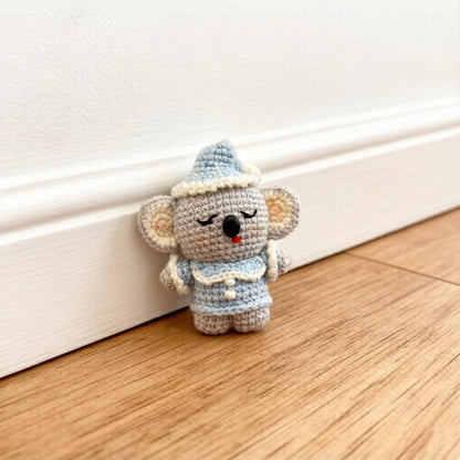 Hand Crochet Koala Sculpture Wool Thread Purse Trinket Juvenile Plaything Ornament Charms Gathering Favors Christmas Holiday Goods