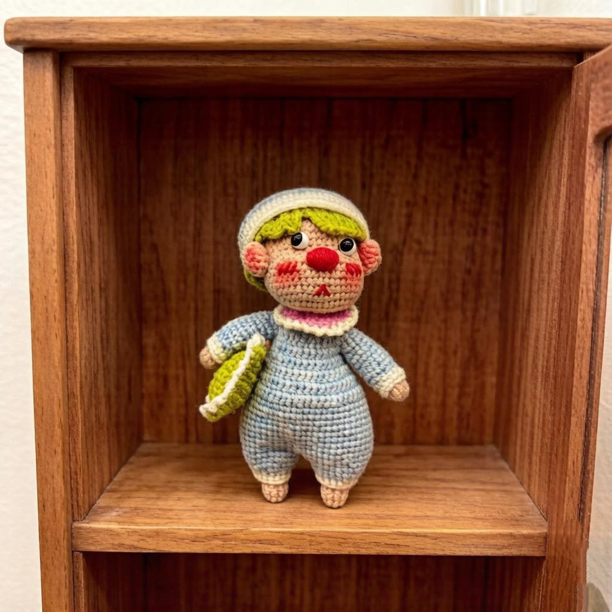 Hand Knit Boy Sculpture Nursery Embellishment Wool Thread Comfort Plaything Youth Tokens Desktop Trinkets Christmas Holiday Goods