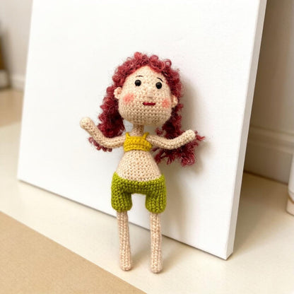 Hand Knit Girl Figurines Desktop Embellishments Sweetheart Tokens Gathering Mementos Maternal Holiday Surprises Christmas Festive Trinkets