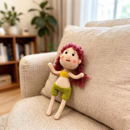 Hand Knit Girl Figurines Desktop Embellishments Sweetheart Tokens Gathering Mementos Maternal Holiday Surprises Christmas Festive Trinkets