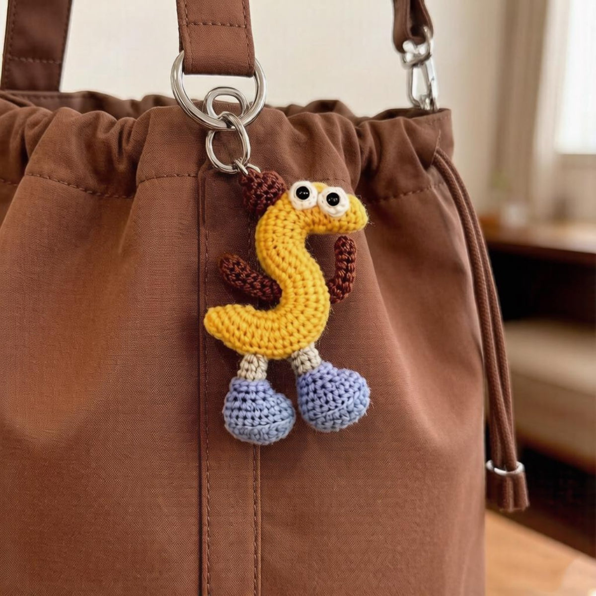 Artisan woven capital S charm, imaginative sack adornment, juvenile memento, couple monogram dangling trinket, Yuletide tote embellishment
