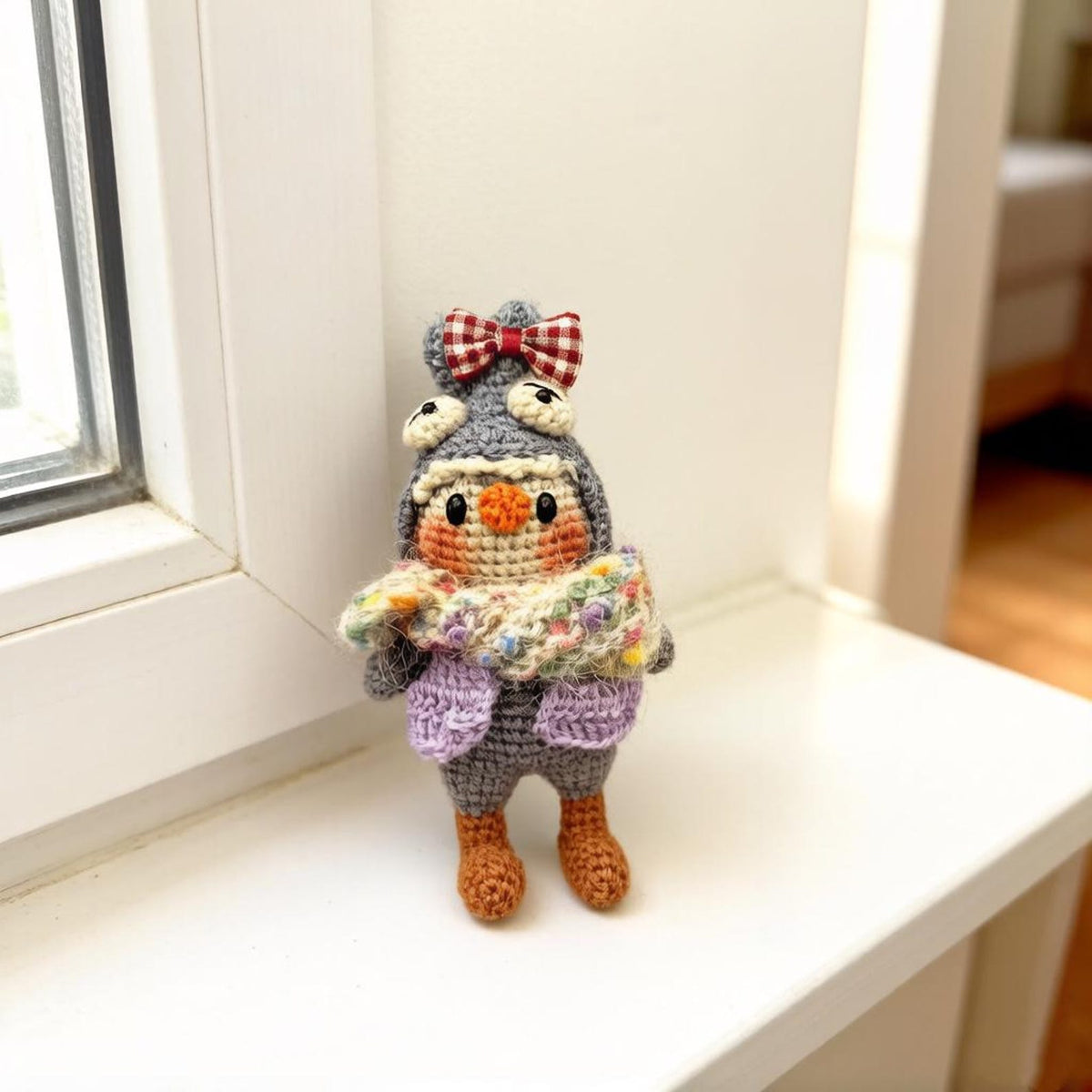 Hand Knit Penguin Figurines Table Ornaments Kids’ Presents Backpack Charms Curator-Worthy Keepsakes Christmas Holiday Trinkets