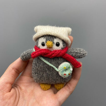 Artisan penguin figurines, imaginative souvenir pieces, purse dangling adornments, juvenile celebratory memento, Yuletide seasonal ornament