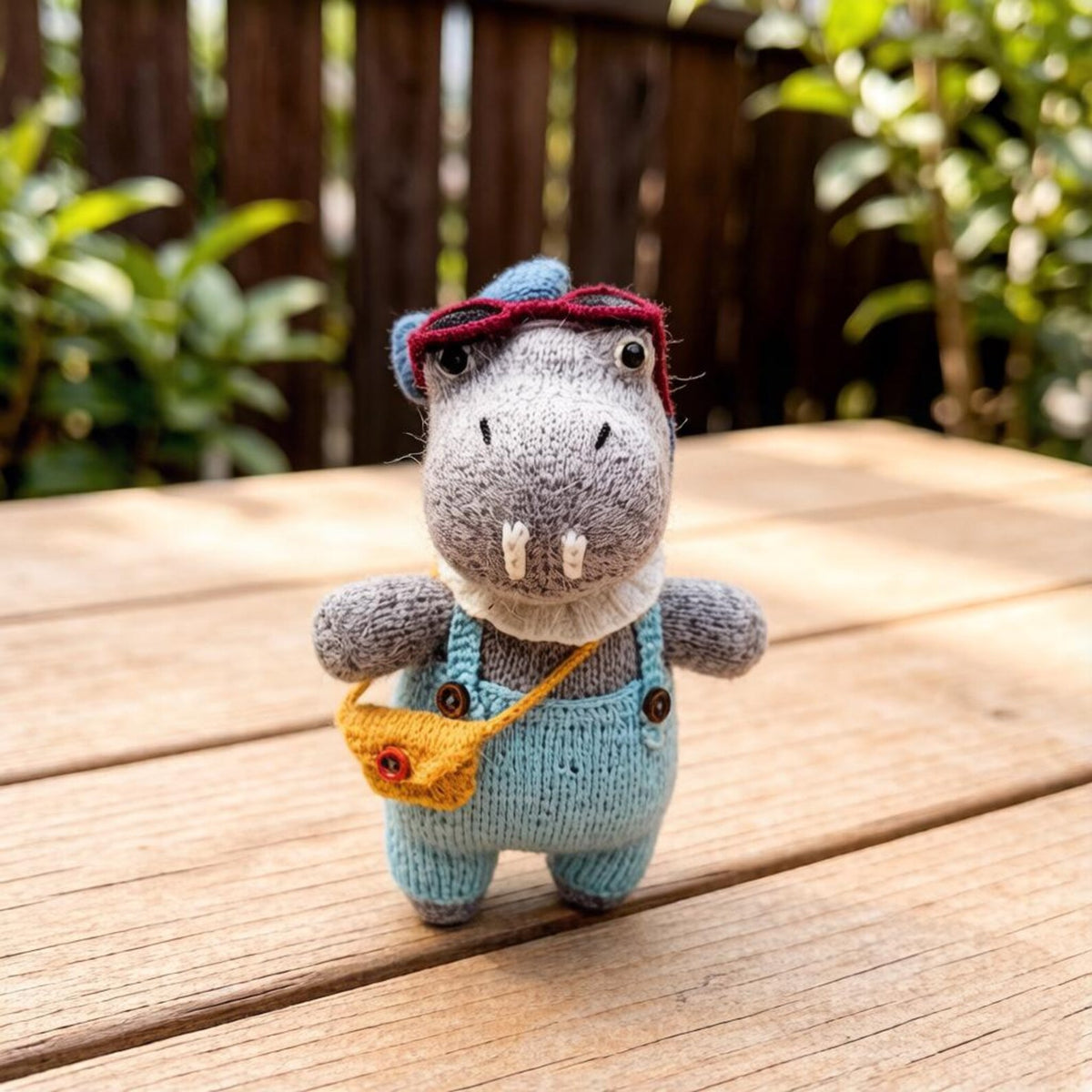 Artisan knit hippo sculpted piece, enthusiast treasure, animal motif gathering ornamental accent, masculine keepsake, Yuletide interior trim