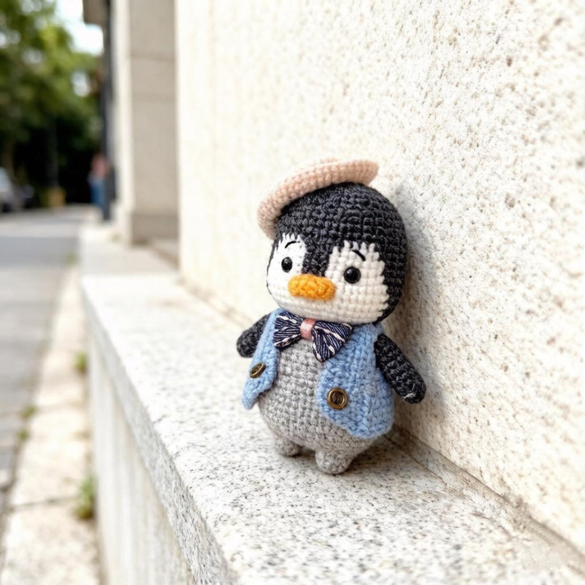 Artisan woven penguin sculpted pieces, imaginative desk souvenir trinkets, indoor ornamental accents, Yuletide table embellishments