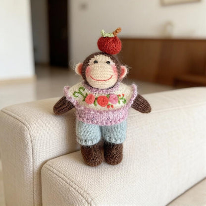 Artisan knit primate sculpted pieces imaginative juvenile tokens motif gathering adornments premium hobbyist souvenirs Yuletide home accents