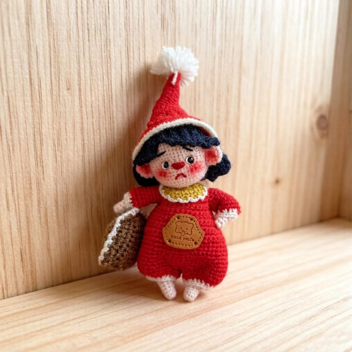 Artisan knit onesie figurines, interior seasonal adornments, juvenile favors, hobbyist collectible statuettes, Yuletide home trims