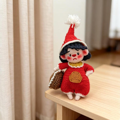 Artisan knit onesie figurines, interior seasonal adornments, juvenile favors, hobbyist collectible statuettes, Yuletide home trims
