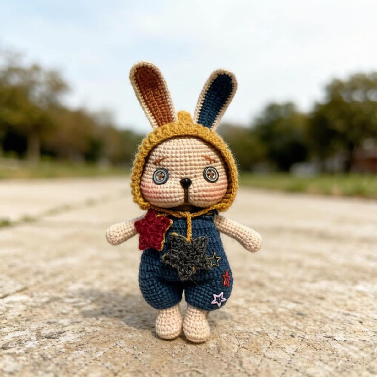 Artisan knit hare sculpted pieces, household adornments, seasonal keepsakes, hobbyist ornamental statuettes, Yuletide interior accents