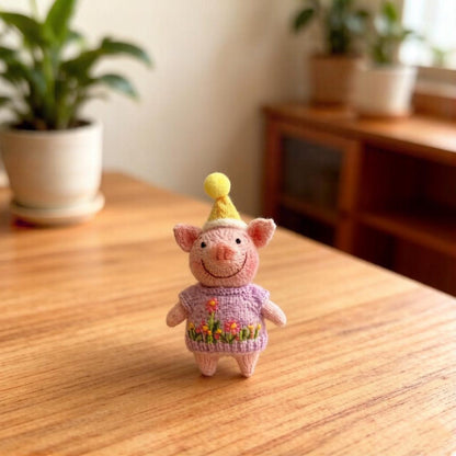 Artisan Crafted Swine Festive Sculptures Custom Home Embellishments Purse Trinkets Original Hobbyist Tokens Christmas Holiday Goods