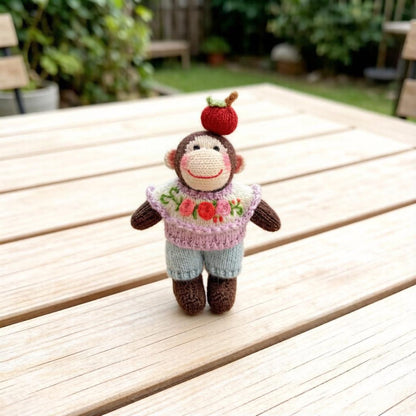 Artisan knit primate sculpted pieces imaginative juvenile tokens motif gathering adornments premium hobbyist souvenirs Yuletide home accents