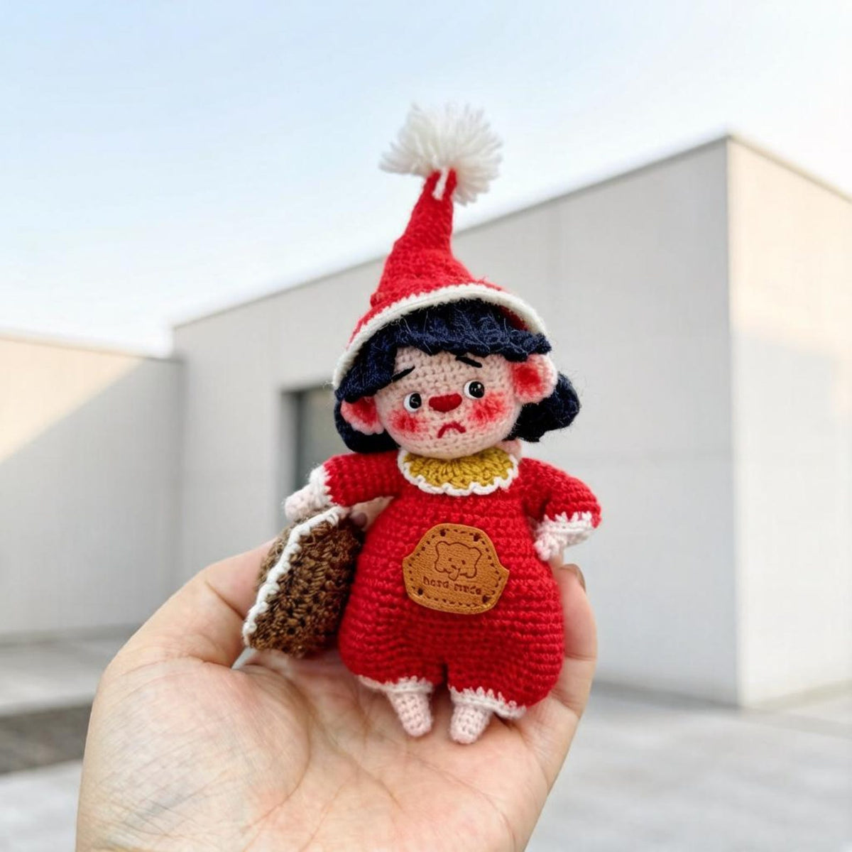 Artisan knit onesie figurines, interior seasonal adornments, juvenile favors, hobbyist collectible statuettes, Yuletide home trims