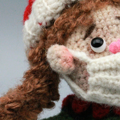 Hand Knit Wool Figurine Prominent Fangs Holiday Embellishment Crochet Plaything Pal Tokens Birthday Surprises Christmas Festive Trinkets