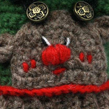 Hand Knit Wool Figurine Prominent Fangs Holiday Embellishment Crochet Plaything Pal Tokens Birthday Surprises Christmas Festive Trinkets