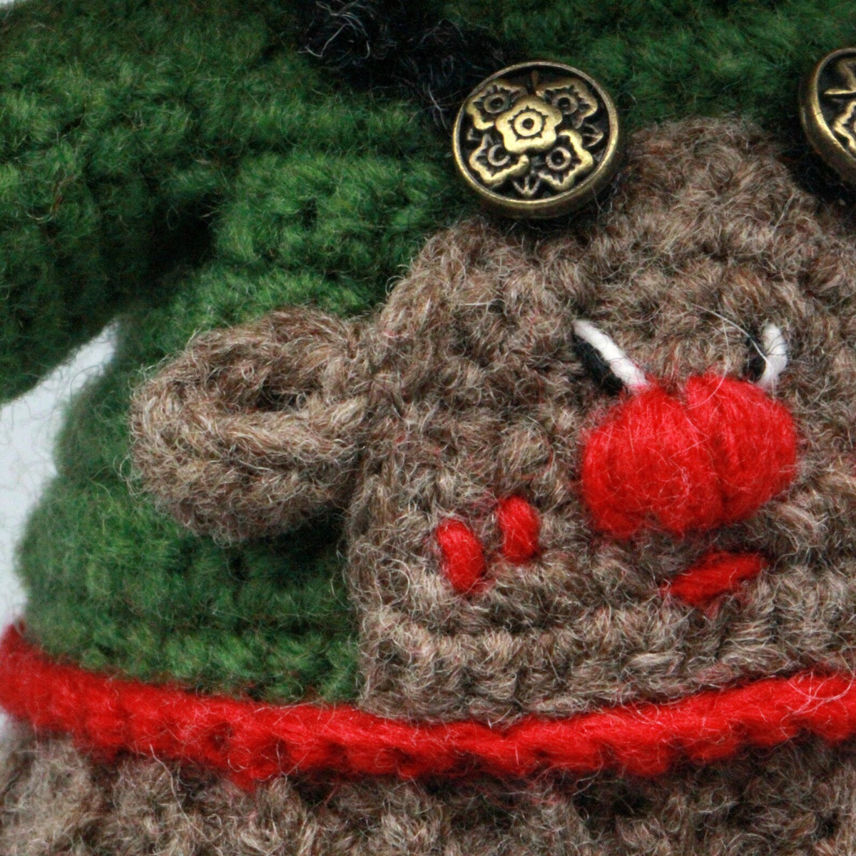 Hand Knit Wool Figurine Prominent Fangs Holiday Embellishment Crochet Plaything Pal Tokens Birthday Surprises Christmas Festive Trinkets