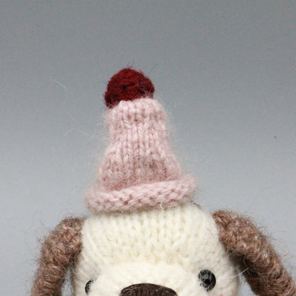 Hand Knit Dog Sculptures Youth Gathering Tokens Infant Space Embellishments Newborn Surprises Vintage Keepsakes Christmas Holiday Trinkets