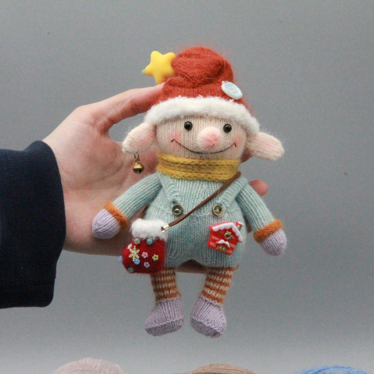 Handcrafted Holiday Pig Figurine Desktop Embellishment Unique Present For Winter Craft Fans Curator Worthy Mementos Christmas Festive Goods