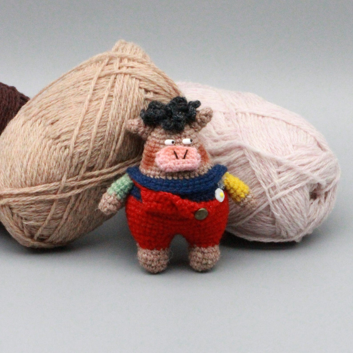 Hand Knit Pig Figurines Unique Household Embellishments Bag Charms Presents For Yarn Crafters Christmas Season Merchandise