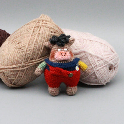 Hand Knit Pig Figurines Unique Household Embellishments Bag Charms Presents For Yarn Crafters Christmas Season Merchandise