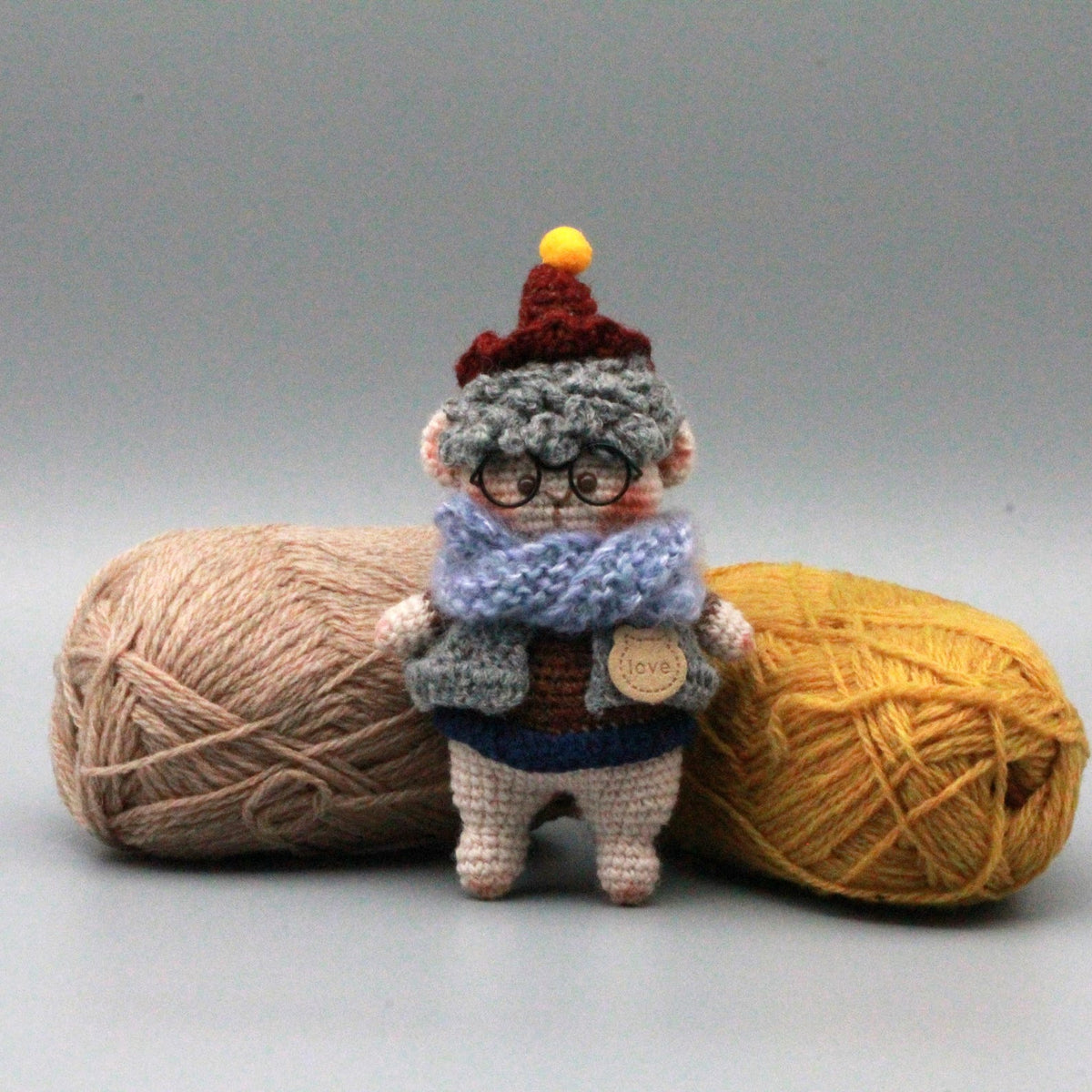 Hand Knit Boy Figurine Indoor Table Ornament Xmas Surprise Collector Keepsake Kids Birthday Gift Small Guest Thank You Gifts