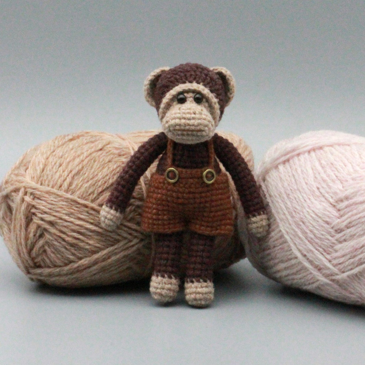 Artisan wool knit handicrafts, primate styled interior accents for bedroom & lounge, juvenile milestone memento, Yuletide household decor