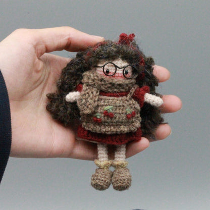 Artisan knit maiden sculpted pieces, tabletop ornamental trims, hobbyist display adornments, birthday mementos, Yuletide desk embellishments