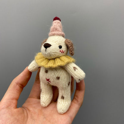 Hand Knit Dog Sculptures Youth Gathering Tokens Infant Space Embellishments Newborn Surprises Vintage Keepsakes Christmas Holiday Trinkets