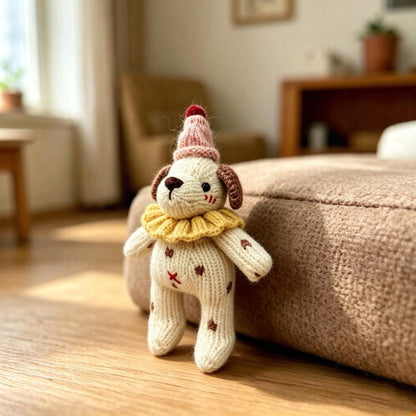 Hand Knit Dog Sculptures Youth Gathering Tokens Infant Space Embellishments Newborn Surprises Vintage Keepsakes Christmas Holiday Trinkets